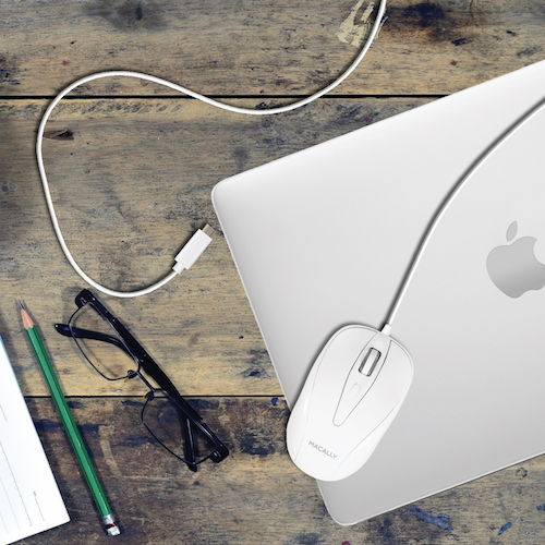 MacAlly Souris USB de Type C – Design Fin et Compact – Souris USB C pour  MacBook Pro, iMac, PC, etc. – Disposition Simple à 3 Boutons et molette de  défilement avec