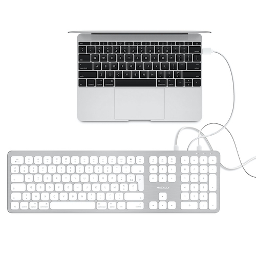 Macally WKEYHUBMB-FR - Clavier Mac USB AZERTY ultra fin avec 2 ports USB -  Clavier - Macally